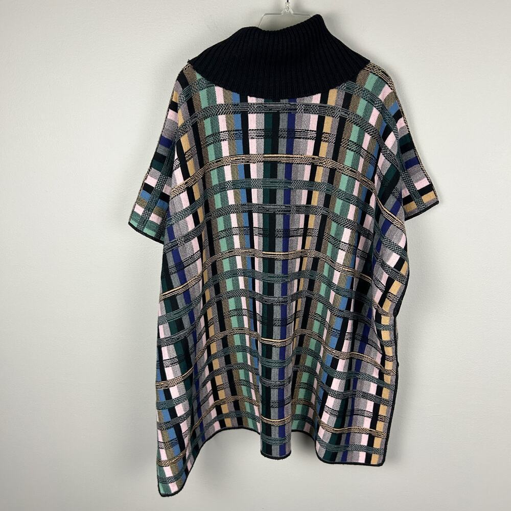 Anthropologie Aldo Martins Multi Colored Knit Wool Poncho M/L - Picture 4 of 8